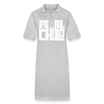 Feral Child funny design - Stanley/Stella PAIGER Organic Women’s Polo Dress - black - Front
