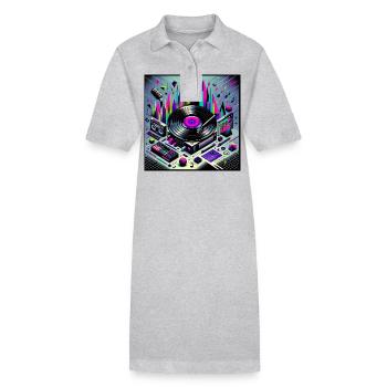 Neon Plattenspieler Cityscape - Stanley/Stella Frauen Bio-Polokleid PAIGER - Schwarz - Vorne