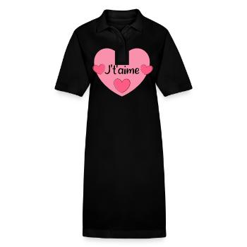 saint-valentin - Robe polo bio PAIGER Stanley/Stella Femme - noir - Devant
