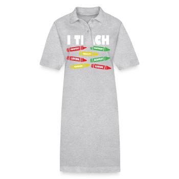 i I Teach Confident Bravery Equality Teacher Future - Stanley/Stella PAIGER Organic Women’s Polo Dress - black - Front