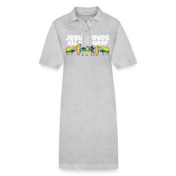 Jesus Loves All His Sheep LGBTQ Proud Ally Gay - Stanley/Stella Frauen Bio-Polokleid PAIGER - Schwarz - Vorne