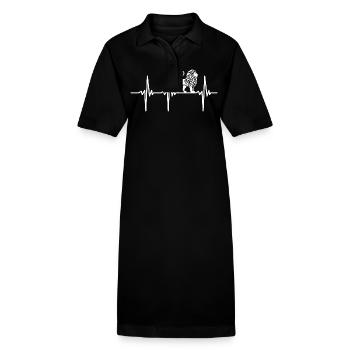 Herzschlag für mächtige Löwen - Stanley/Stella Frauen Bio-Polokleid PAIGER - Schwarz - Vorne