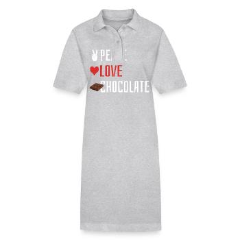Peace Love Chocolate - Herz - Stanley/Stella Frauen Bio-Polokleid PAIGER - Schwarz - Vorne