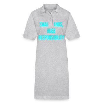 Kleine Hände, riesige Verantwortung Eltern-Spruch - Stanley/Stella Frauen Bio-Polokleid PAIGER - Schwarz - Vorne