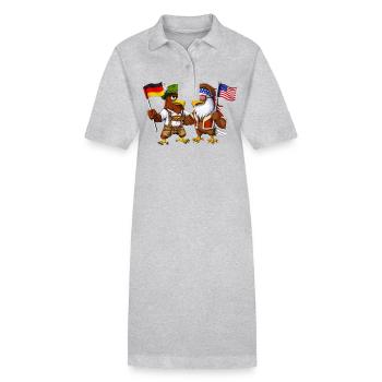 Aigle allemand Pygargue à tête blanche américain - Robe polo bio PAIGER Stanley/Stella Femme - noir - Devant