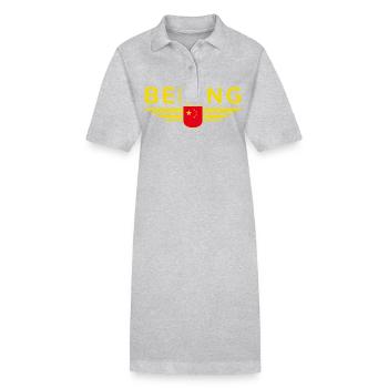 Beijing China Fan Design T-Shirt Outfit - Stanley/Stella PAIGER Organic Women’s Polo Dress - black - Front