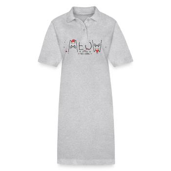 Meow Catmas - süße Weihnachtskätzchen Katze im Weihnachtsmann - Stanley/Stella Frauen Bio-Polokleid PAIGER - Schwarz - Vorne