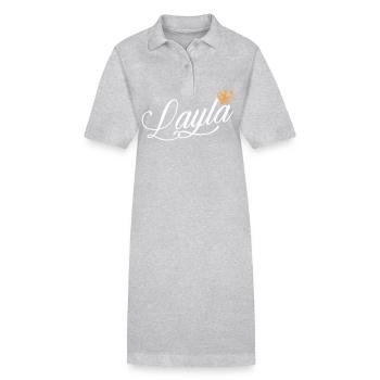 Layla Name für Frauen Kinder Kleinkinder - Layla Custom - Stanley/Stella Frauen Bio-Polokleid PAIGER - Schwarz - Vorne