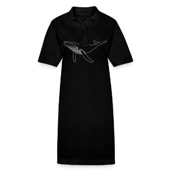 Whale - Humpback Whale - Marine Mammal - Gift - Stanley/Stella PAIGER Organic Women’s Polo Dress - black - Front