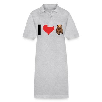 I love Bears - Cute Animal Design - Stanley/Stella Frauen Bio-Polokleid PAIGER - Schwarz - Vorne