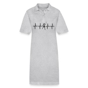 I love Volleyball Heartbeat Pulse - Fitness Design - Stanley/Stella PAIGER Organic Women’s Polo Dress - black - Front