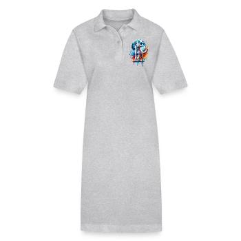Kleiner bunter Aquarellwolf - Stanley/Stella Frauen Bio-Polokleid PAIGER - Schwarz - Vorne