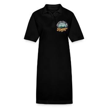 Monaco speedway vintage car club - Robe polo bio PAIGER Stanley/Stella Femme - noir - Devant