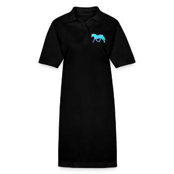 Cool Pferde Pferdenarr Islandpferde Pferdeliebe - Stanley/Stella Frauen Bio-Polokleid PAIGER - Schwarz - Vorne