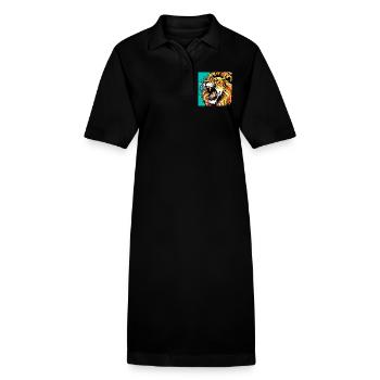Lion Pop Art - Stanley/Stella PAIGER Organic Women’s Polo Dress - black - Front