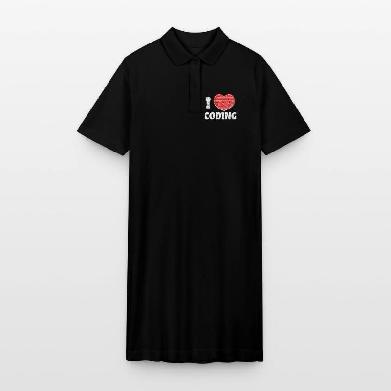 Developer Heart Coding Statement Programmer Stanley/Stella PAIGER Organic Women’s Polo Dress