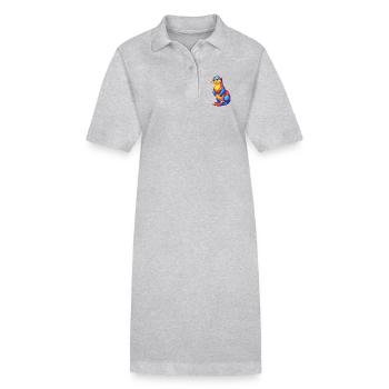 Loutre de mer Coloré Kawaii Dessin animé Animal marin - Robe polo bio PAIGER Stanley/Stella Femme - noir - Devant