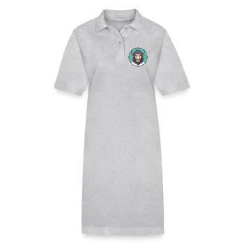 Buffalo Kawaii Cartoon Character Animal Pet Face - Stanley/Stella PAIGER Organic Women’s Polo Dress - black - Front