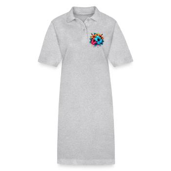 Hibiscus Flowers - Stanley/Stella PAIGER Organic Women’s Polo Dress - black - Front