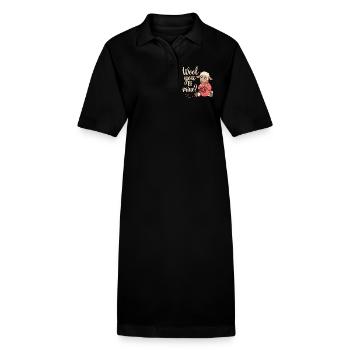 Wolliges Valentinsherz Schäfchen - Stanley/Stella Frauen Bio-Polokleid PAIGER - Schwarz - Vorne