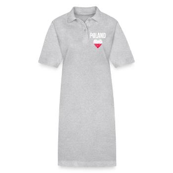 I love Poland, flag of Poland - Stanley/Stella PAIGER Organic Women’s Polo Dress - black - Front