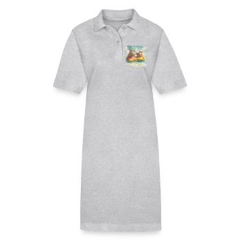 Südsee-Hippos im Schwimmreifen - Stanley/Stella Frauen Bio-Polokleid PAIGER - Schwarz - Vorne