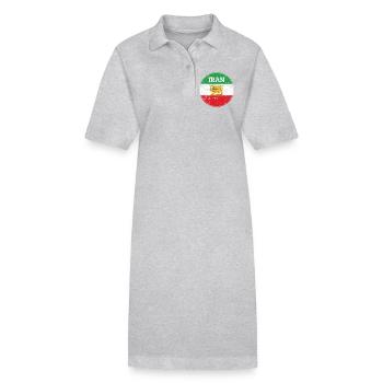 Emblème Lion Iran Vintage Rond - Robe polo bio PAIGER Stanley/Stella Femme - noir - Devant