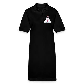 Global Warming Bear | Arctic Ecology Satire  - Stanley/Stella PAIGER Organic Women’s Polo Dress - black - Front