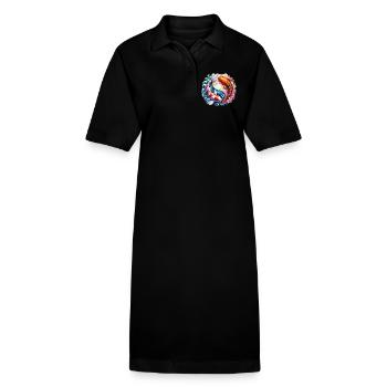 Carpe koi - Robe polo bio PAIGER Stanley/Stella Femme - noir - Devant