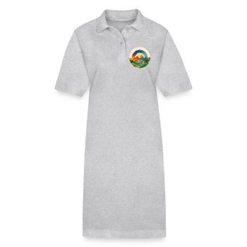 Retro Landscape – Colorful Sun Arch in a Circle - Stanley/Stella PAIGER Organic Women’s Polo Dress - black - Front