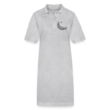 Mond mit Rankenornament - Stanley/Stella Frauen Bio-Polokleid PAIGER - Schwarz - Vorne