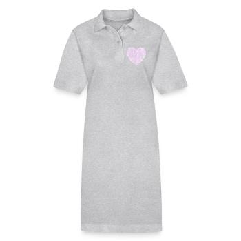 Pink heart in cloud look – soft design - Stanley/Stella PAIGER Organic Women’s Polo Dress - black - Front