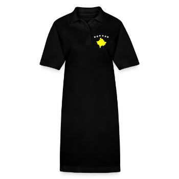 Kosovo Flagge - Stanley/Stella Frauen Bio-Polokleid PAIGER - Schwarz - Vorne
