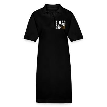 Ich bin 39 plus Geburtstagsbier - Stanley/Stella Frauen Bio-Polokleid PAIGER - Schwarz - Vorne