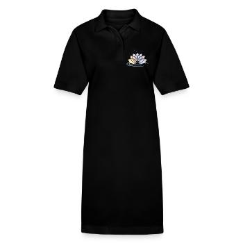 Stylized Pastel Flower Symbol with Water - Stanley/Stella PAIGER Organic Women’s Polo Dress - black - Front