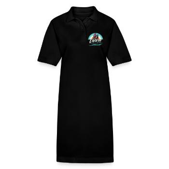 Poulet Chuchoteur Poulet Éventail Stylisé - Robe polo bio PAIGER Stanley/Stella Femme - noir - Devant