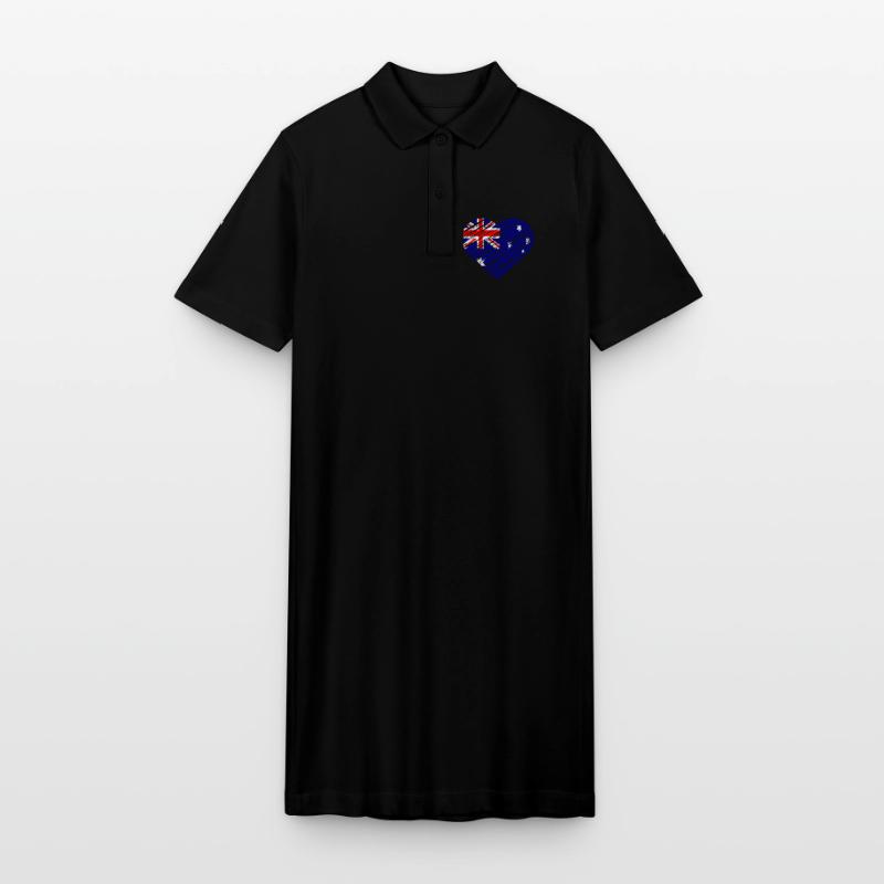 Conception de coeur de drapeau australien Robe polo bio PAIGER Stanley/Stella Femme