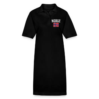 Norwegian Flag Emblem - Stanley/Stella PAIGER Organic Women’s Polo Dress - black - Front