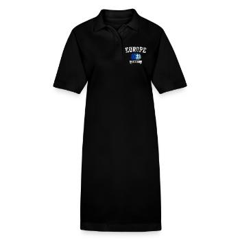 Fusion du drapeau Europe Grecque - Robe polo bio PAIGER Stanley/Stella Femme - noir - Devant