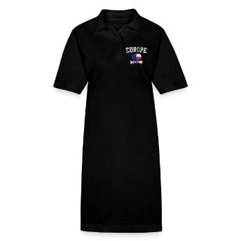 Europe Pologne Fusion du drapeau - Robe polo bio PAIGER Stanley/Stella Femme - noir - Devant