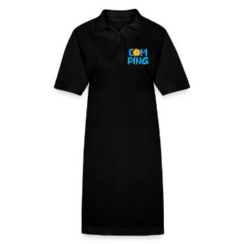 Camping Blume Comic Fan Camper Urlaub Outdoor - Stanley/Stella Frauen Bio-Polokleid PAIGER - Schwarz - Vorne