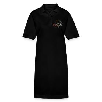 Sketch rétro du tracteur - Robe polo bio PAIGER Stanley/Stella Femme - noir - Devant