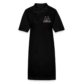 Katze Luxus Lustiger Spruch - Minimalistisches Kat - Stanley/Stella Frauen Bio-Polokleid PAIGER - Schwarz - Vorne