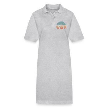 Sonnenuntergang Eltern- und Kind-Silhouette - Stanley/Stella Frauen Bio-Polokleid PAIGER - Schwarz - Vorne