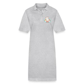 Chat sur Bouée Chill - Robe polo bio PAIGER Stanley/Stella Femme - noir - Devant