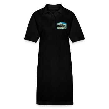 Pyrenäen-Landschafts-Wappenschild: Authentische Natur - Stanley/Stella Frauen Bio-Polokleid PAIGER - Schwarz - Vorne