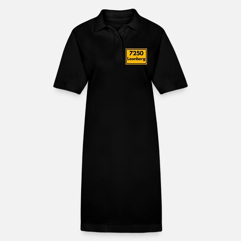 OLD POSTCODE ZIP CODE RETRO 7250 LEONBERG HEIMAT - Stanley/Stella PAIGER Organic Women’s Polo Dress - black