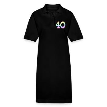 Geburtstagsgeschenk, 40 pastell Verlauf - Stanley/Stella Frauen Bio-Polokleid PAIGER - Schwarz - Vorne