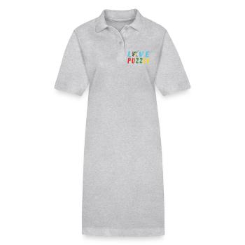 Love Puzzle - Stanley/Stella PAIGER Organic Women’s Polo Dress - black - Front
