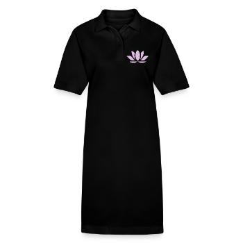 Lotus Flower Lotus Flowers Pastel Flower Blossom Yoga - Stanley/Stella PAIGER Organic Women’s Polo Dress - black - Front
